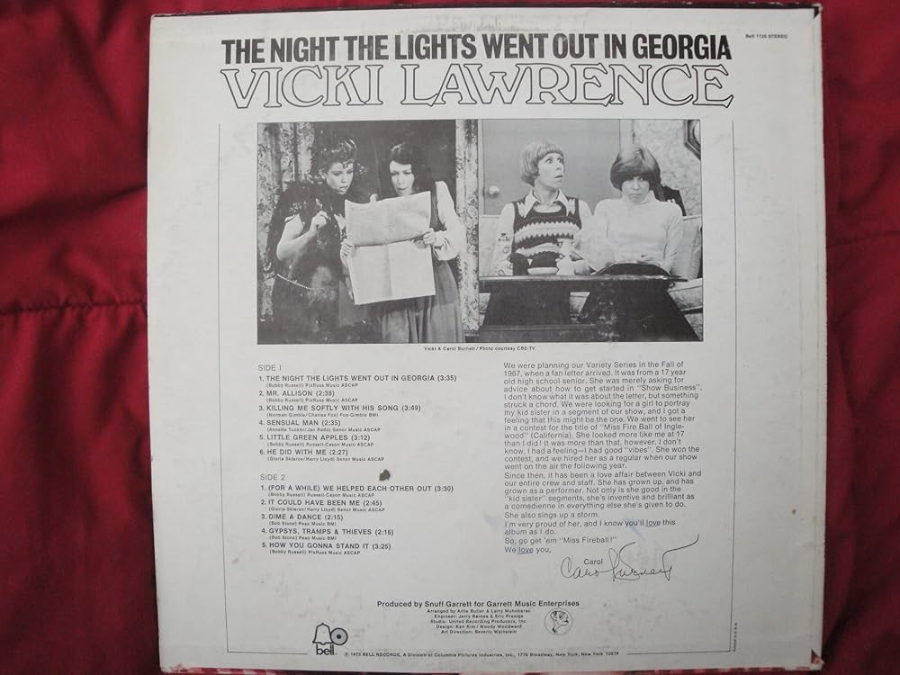 VICKI LAWRENCE - THE NIGHT THE LIGHTS WENT OUT IN GEORGIA